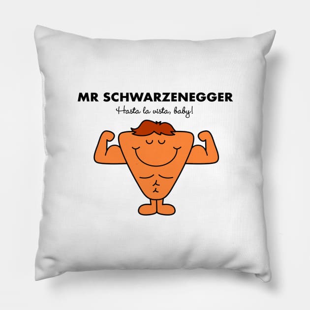 Mr Schwarzenegger Pillow by Woah_Jonny