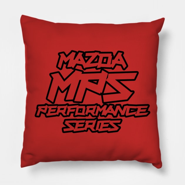 MPS, mazda performance series, Mazdaspeed (Transparent - Black) Pillow by CarEnthusast