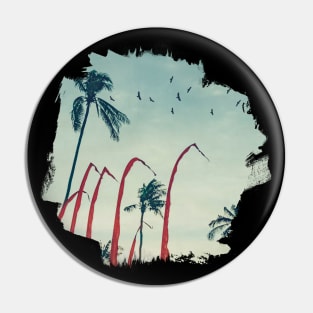 Coconut Palm Trees And Red Flags Pin