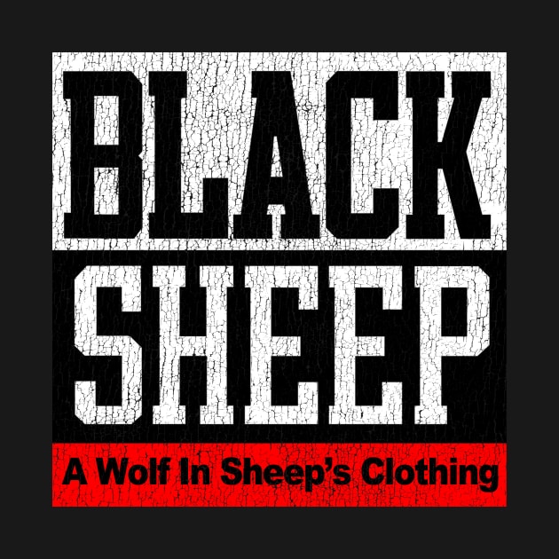 Black Sheep Vintage Rap Group Distressed Wolf In Sheep's Clothing Logo 90's by robotbasecamp