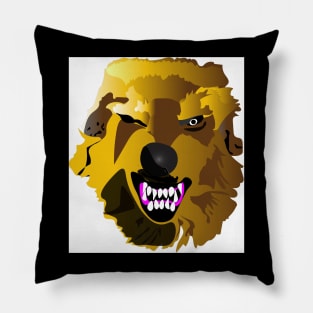 Gold Wolf Pillow