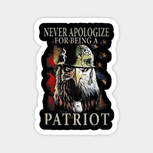 Never Apologize For Being A Patriot For Christmas Magnet