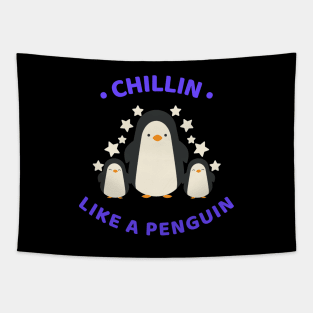 Chillin Like a Penguin Tapestry