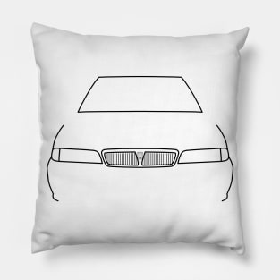 Rover 216 classic car black outline graphic Pillow