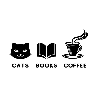 Cats Books And Coffee T-Shirt