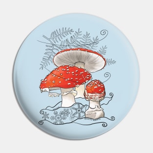 Amanita in the Winter Pin