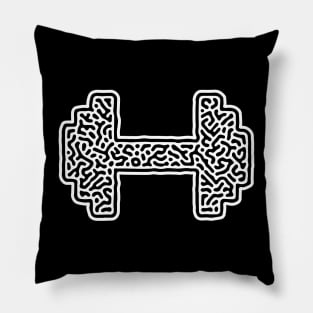 Fitness Dumbbell Tool in Unique Ethnic Pattern Pillow