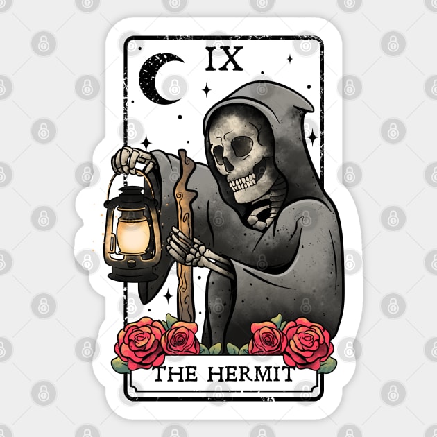 The Hermit Tarot Card Goth Gothic Gift Occult Comic Graphic - Hermit -  Sticker