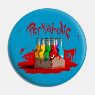 Zombie 8-Pack Bloodied Perkaholic on Teal Pin