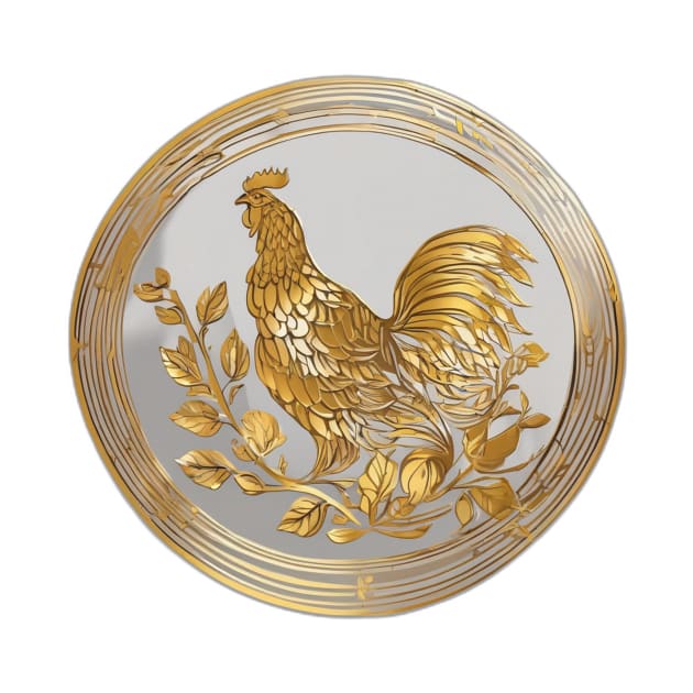 Golden Rooster on Elegant Coin Design No. 589 by cornelliusy