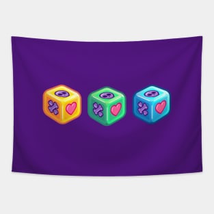 Three dice in a row Tapestry