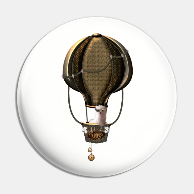 Steampunk, hot air ballon with cute steampunk  puppy Pin by Nicky2342