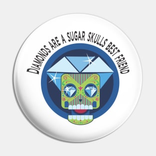 Diamonds and Sugar Skull Pin