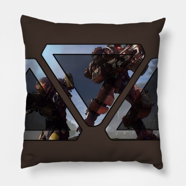 Anthem Hero - Triangle Logo Pillow by madmonkey