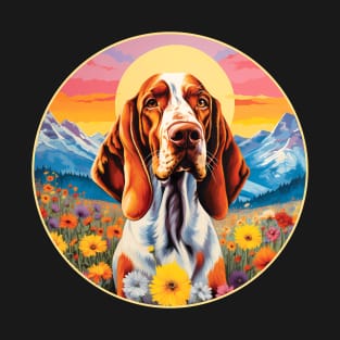 Bracco Italiano Mountain Flower Cute Italian Pointer Colorful Puppy Dog T-Shirt