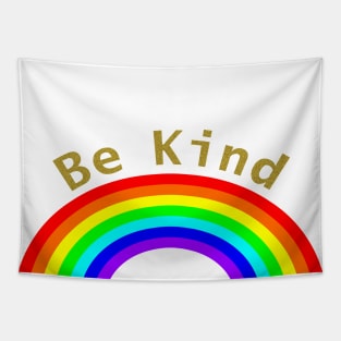 Gold Be Kind Rainbow Tapestry