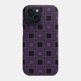 Big and small squares on purple Phone Case