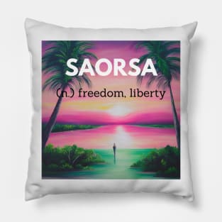 saorsa freedom liberty definition sticker Pillow