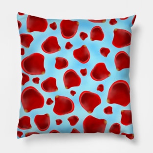 Pretty Falling Red Petals Floral Pattern Pillow