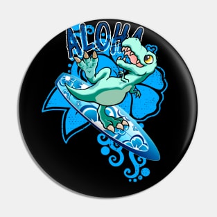 Aloha Surfing T-Rex Pin