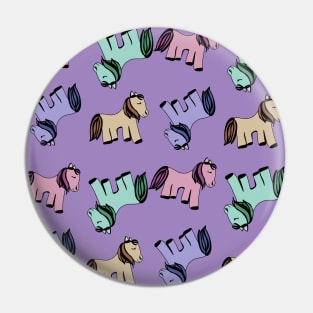 Ponies pattern Pin