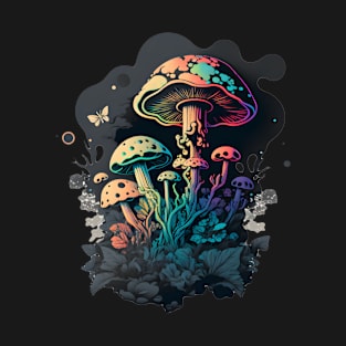 Hippie mushroom psilocybin fungus magic mushrooms fungi psychedelic T-Shirt