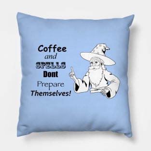 Coffee and Spells (Wizard Edition) Pillow