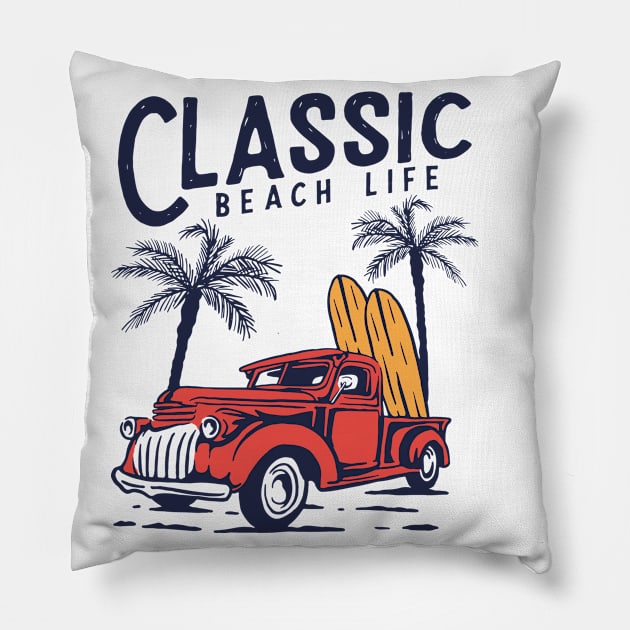 CLASSIC BEACH LIFE Pillow by Mahmoud