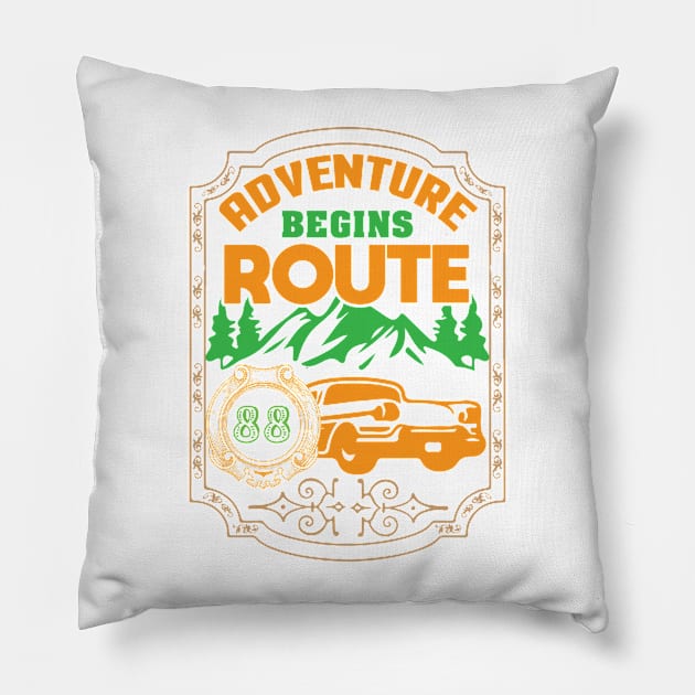 Adventure begins route Pillow by HassibDesign