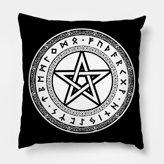 Dcorative Runes Pentacle Pillow by SFPater