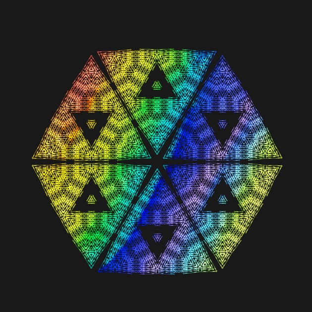 Hex triangle rainbow by Geomhectic