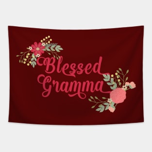 Blessed Gramma Floral Christian Grandma Gift Tapestry