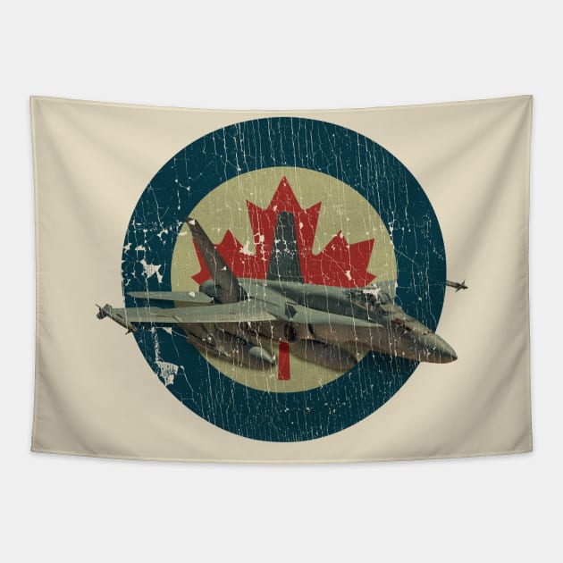 VINTAGE - Airforce Canada Rcaf Cf 18 Tapestry by maskangkung