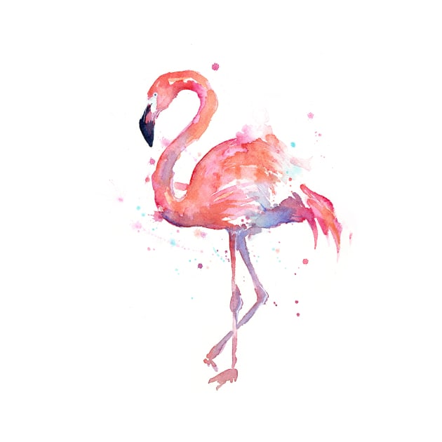 Flamingo Watercolor by Olechka