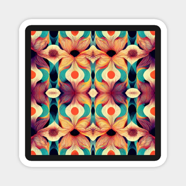 Flowery Repeating Pattern Magnet by RichieDuprey