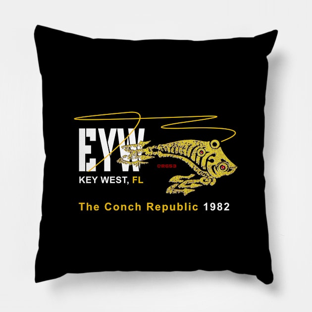 Key West FL., Conch Republic Fishing Pillow by The Witness