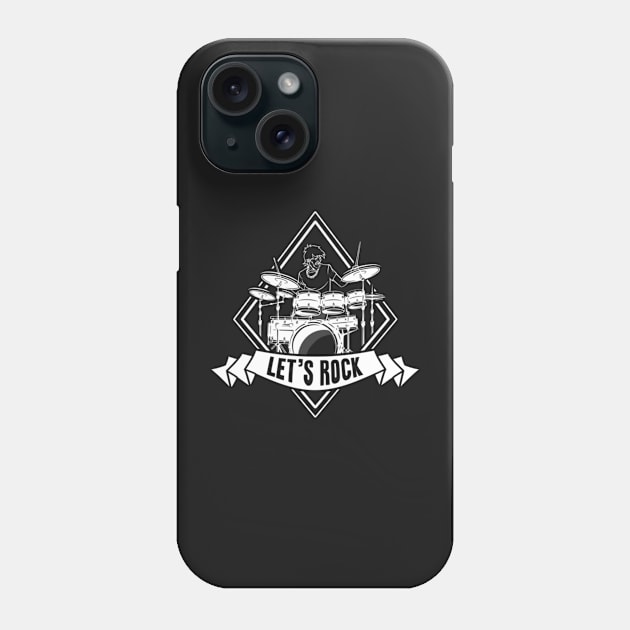 Let's Rock Drummer Musician Drumsticks Phone Case by FogHaland86