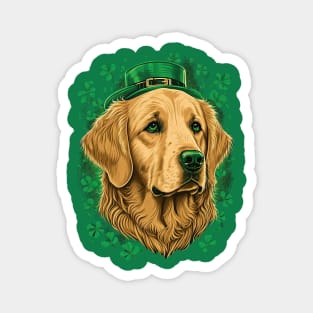 Golden Retriever St. Patrick's Day Magnet