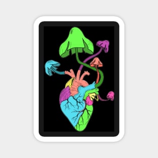 Heart of shrooms (black) Magnet