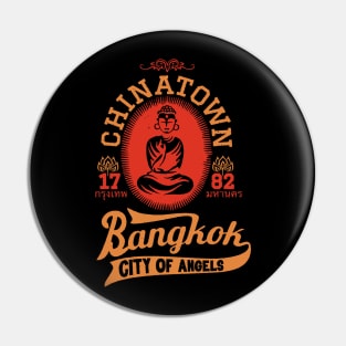 Vintage Bangkok Buddha Logo - Retro Thai Shirt Design Pin