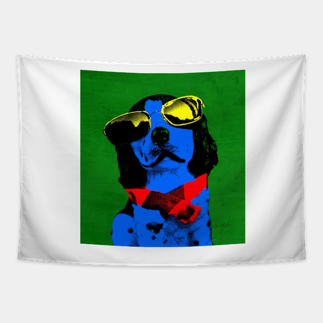 BLUE DOG FUNNY POP ART Tapestry by NYWA-ART-PROJECT