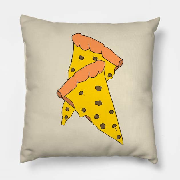Sausage and Cheese Pizza Slices Pillow by Usagicollection