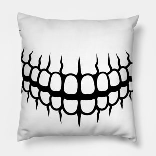 scary teeth face mask Pillow