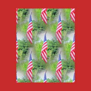 Patrón de la camiseta con la bandera estadounidense