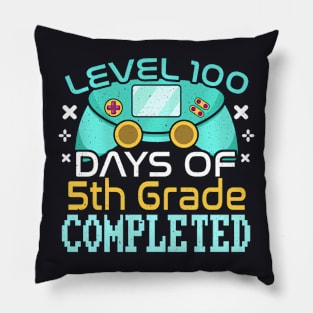 100Th Day Completed 5Th Grade Gamer Happy 100 Days Of School Pillow