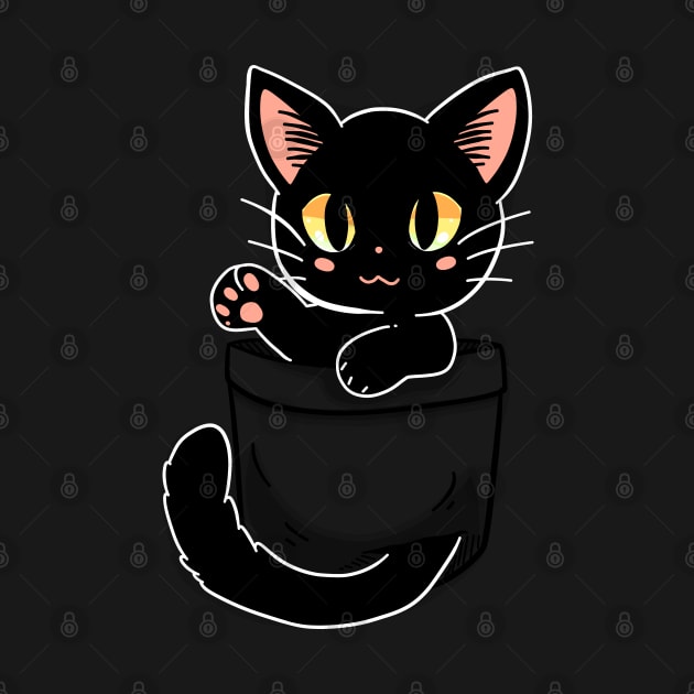 Pocket Cute Black Cat by TechraPockets