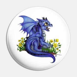 Adorable Dark Blue Indigo Baby Dragon Pin