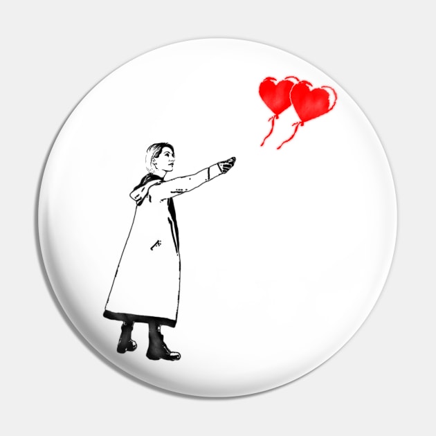 Doctor Who Balloon Girl (Banksy mashup) Pin by UselessRob