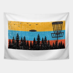 Retro Disc Golf Frolf Frisbee Vintage 70s 80s Style Tapestry