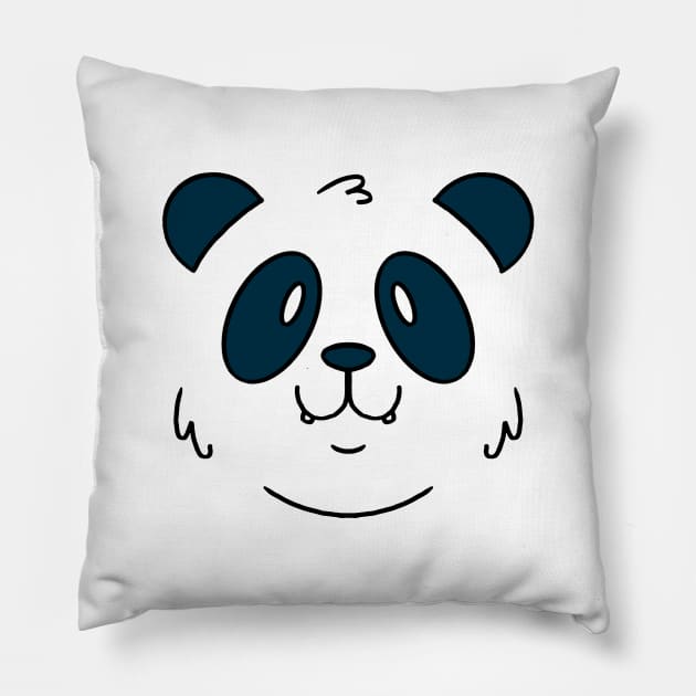 save panda face for kids and girls gift Pillow by Midoart